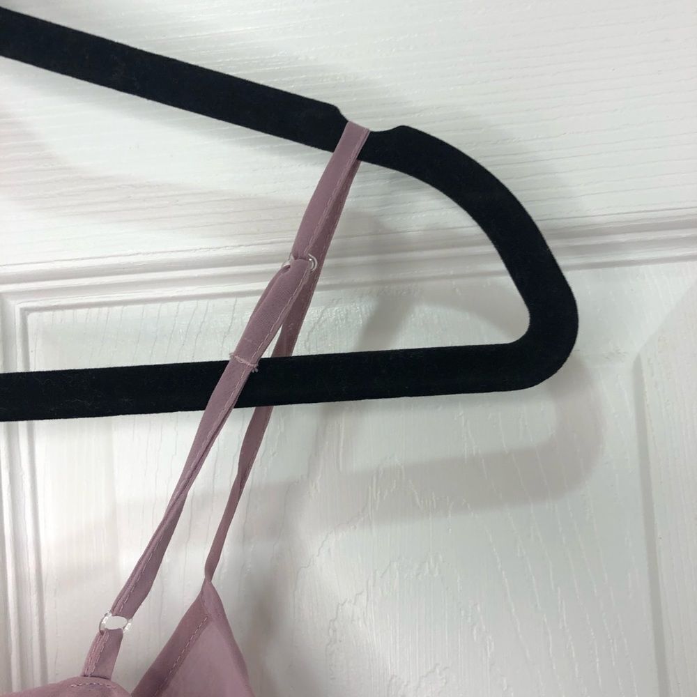 Sensara dusty pink sheer tank blouse with adjustable straps, size medium - Picture 13 of 14